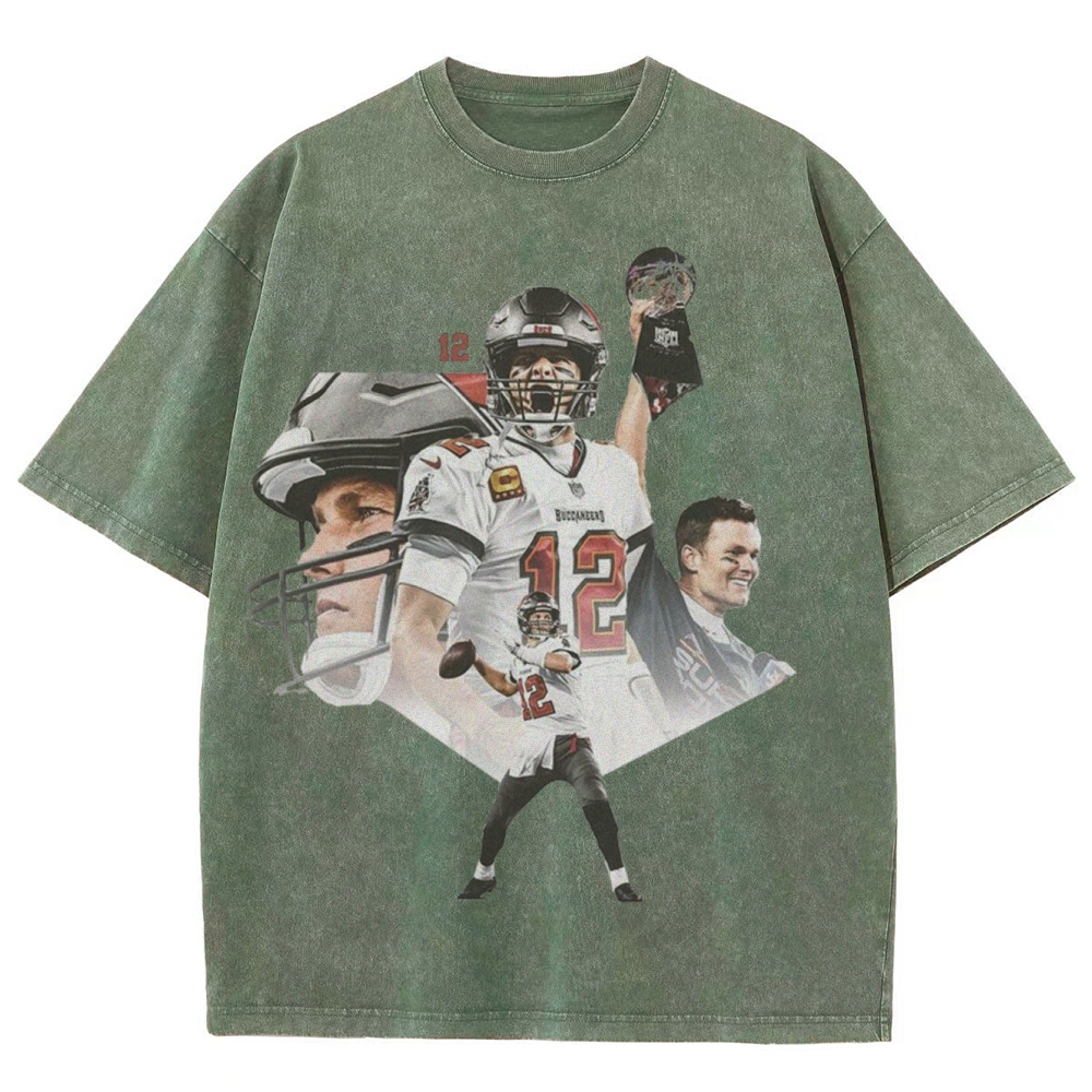 Unisex-Adult Ultra Cotton Washed T-Shirt Graphic Tom Brady 2024 TEE