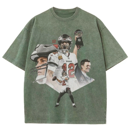 Unisex-Adult Ultra Cotton Washed T-Shirt Graphic Tom Brady 2024 TEE