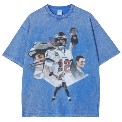 Unisex-Adult Ultra Cotton Washed T-Shirt Graphic Tom Brady 2024 TEE