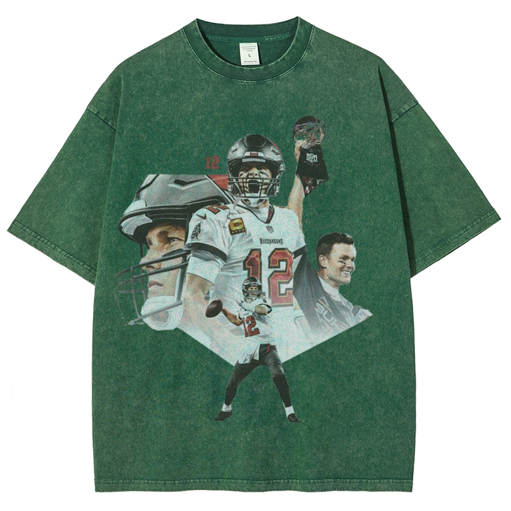 Unisex-Adult Ultra Cotton Washed T-Shirt Graphic Tom Brady 2024 TEE