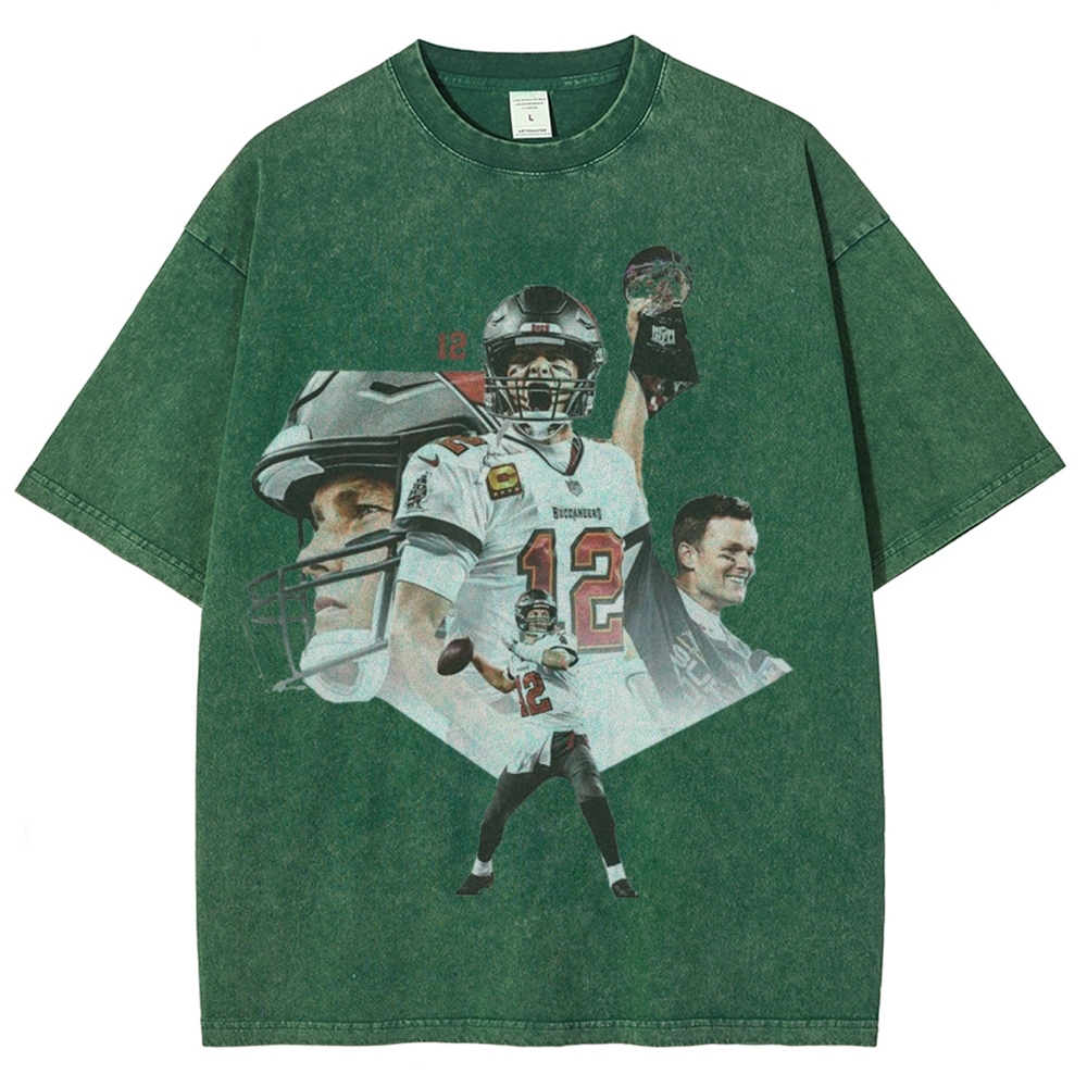 Unisex-Adult Ultra Cotton Washed T-Shirt Graphic Tom Brady 2024 TEE