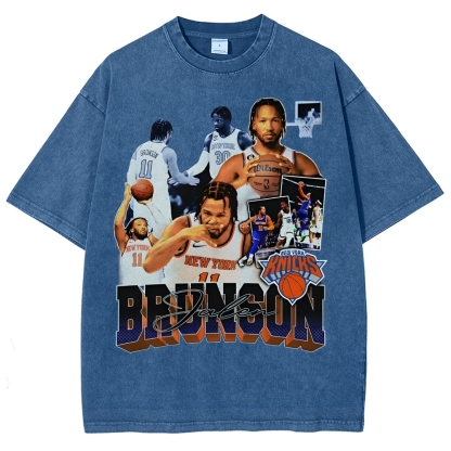 Unisex-Adult Ultra Cotton Washed T-Shirt Graphic JALEN BRUNSON TEE