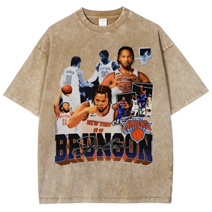 Unisex-Adult Ultra Cotton Washed T-Shirt Graphic JALEN BRUNSON TEE