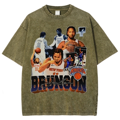 Unisex-Adult Ultra Cotton Washed T-Shirt Graphic JALEN BRUNSON TEE