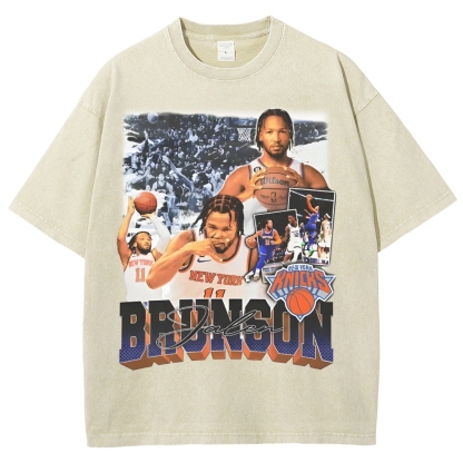 Unisex-Adult Ultra Cotton Washed T-Shirt Graphic JALEN BRUNSON TEE