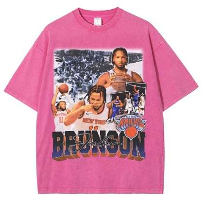Unisex-Adult Ultra Cotton Washed T-Shirt Graphic JALEN BRUNSON TEE