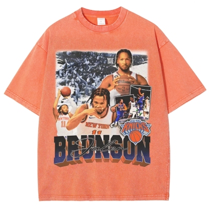 Unisex-Adult Ultra Cotton Washed T-Shirt Graphic JALEN BRUNSON TEE