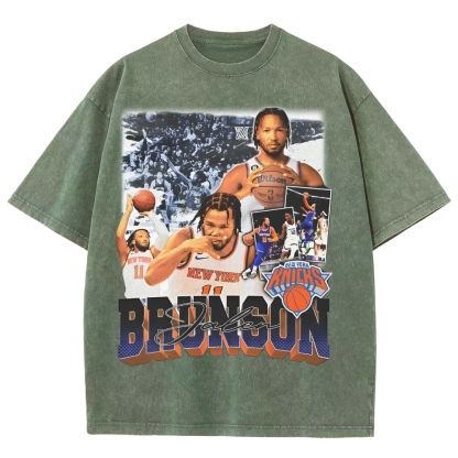 Unisex-Adult Ultra Cotton Washed T-Shirt Graphic JALEN BRUNSON TEE
