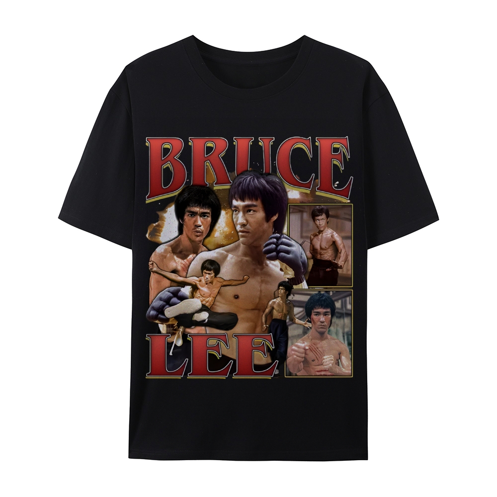 Unisex-Adult Ultra Cotton Washed T-Shirt Graphic Bruce Lee