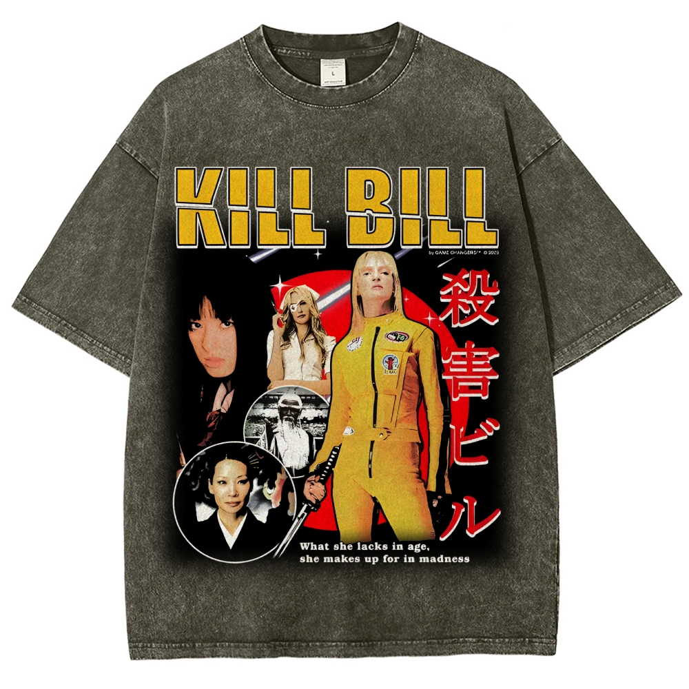 Unisex-Adult Ultra Cotton Washed T-Shirt Graphic KILL BILL TEE