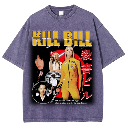 Unisex-Adult Ultra Cotton Washed T-Shirt Graphic KILL BILL TEE
