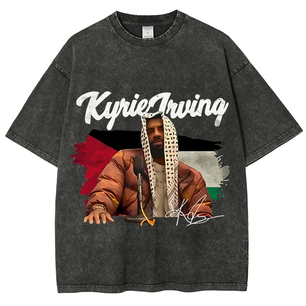 Unisex-Adult Ultra Cotton Washed T-Shirt Graphic KYRIE IRVING VINTAGE TEE