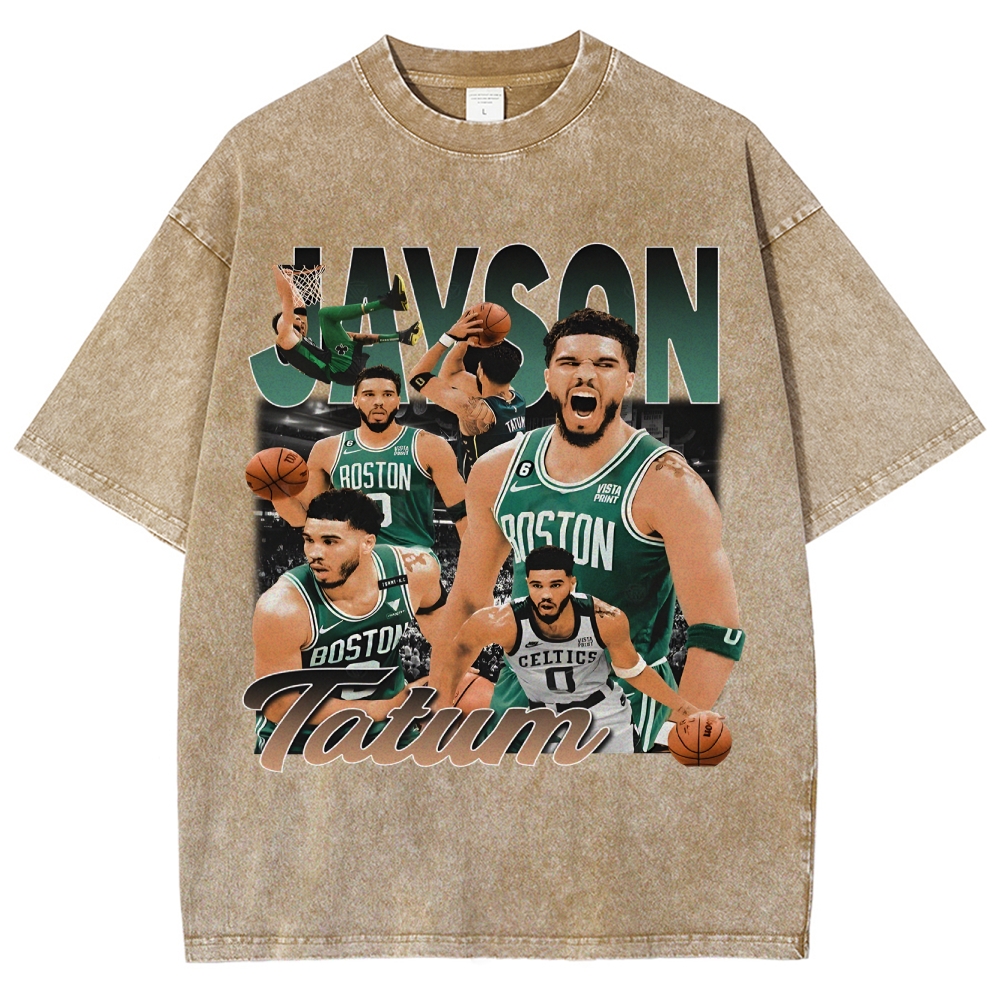Unisex Fit Washed T-Shirt Graphic Jayson Tatum TEE