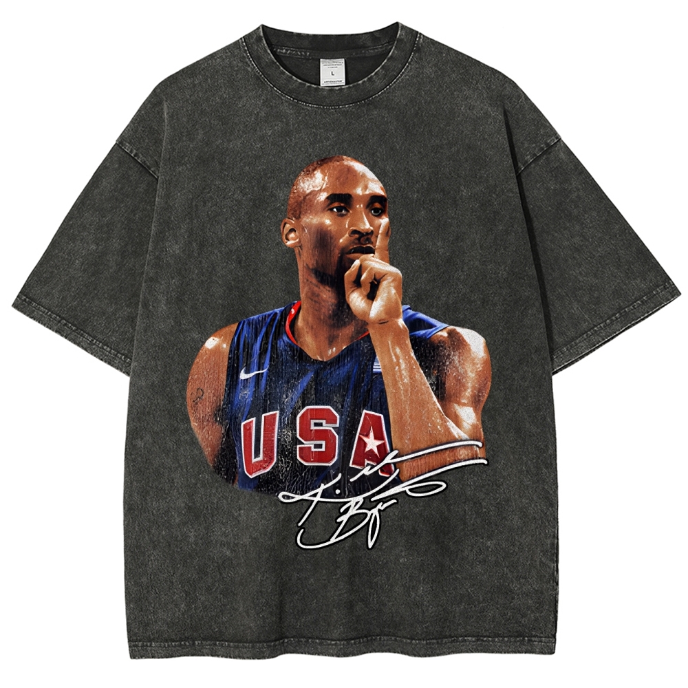 Unisex Fit Washed T-Shirt Graphic Kobe Bryant TEE