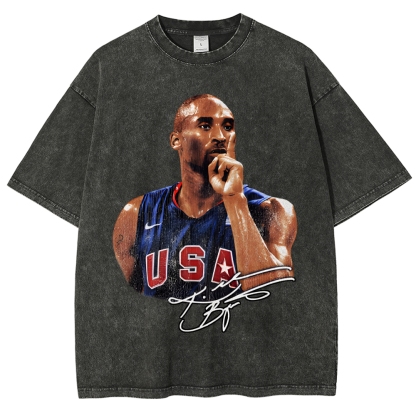 Unisex Fit Washed T-Shirt Graphic Kobe Bryant TEE