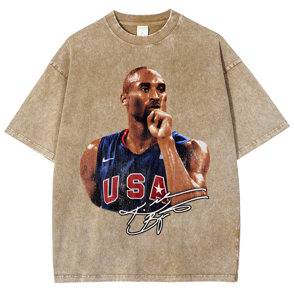 Unisex Fit Washed T-Shirt Graphic Kobe Bryant TEE