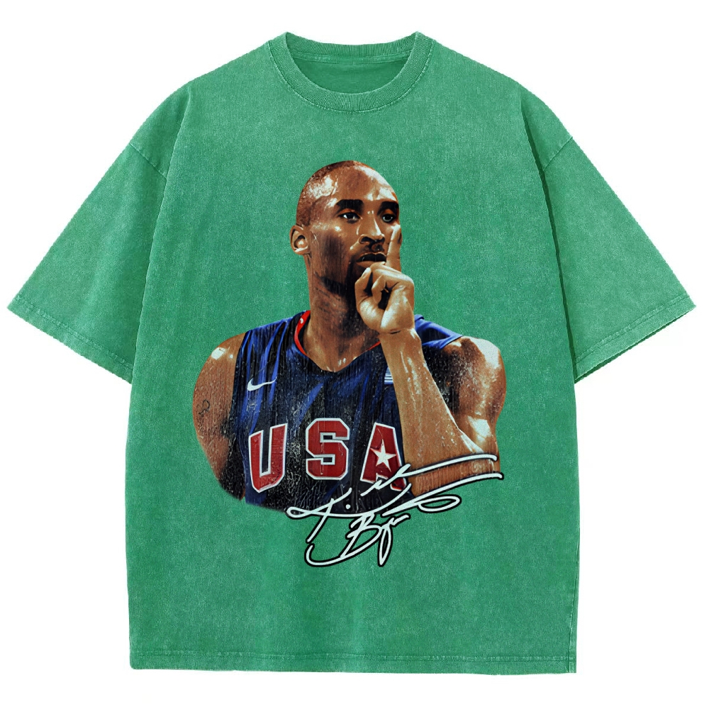 Unisex Fit Washed T-Shirt Graphic Kobe Bryant TEE
