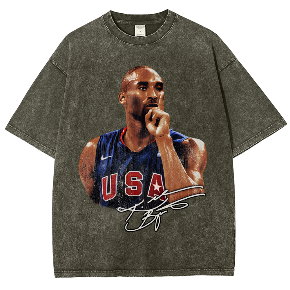 Unisex Fit Washed T-Shirt Graphic Kobe Bryant TEE