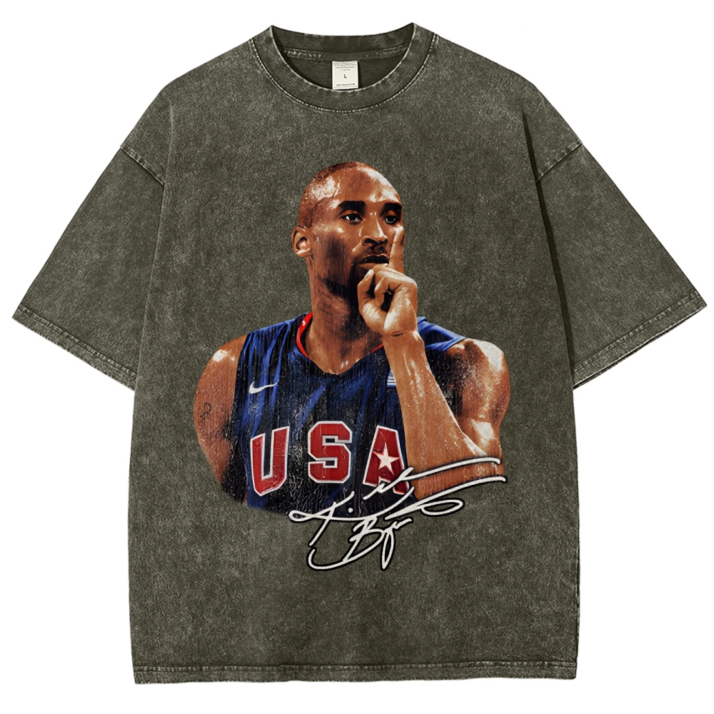 Unisex Fit Washed T-Shirt Graphic Kobe Bryant TEE
