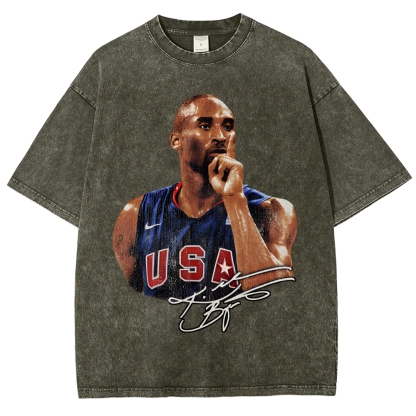 Unisex Fit Washed T-Shirt Graphic Kobe Bryant TEE