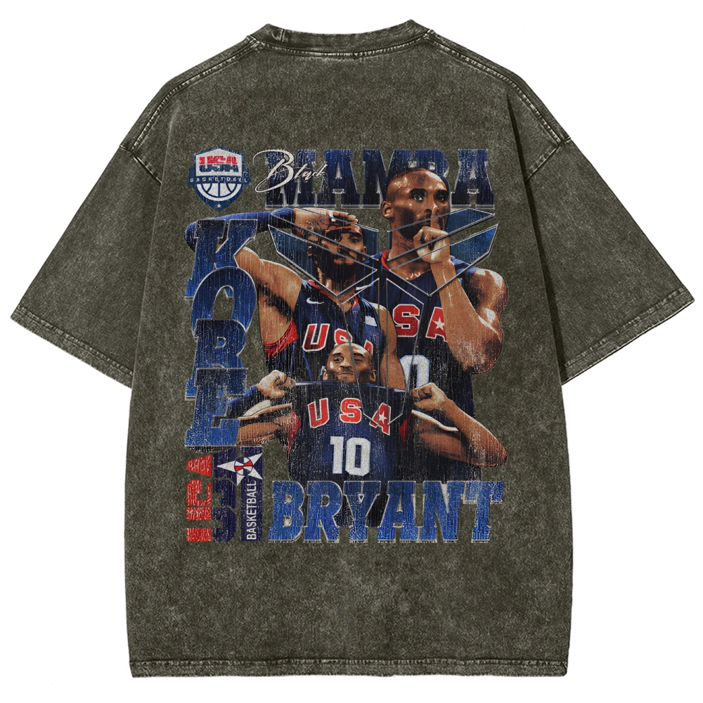 Unisex Fit Washed T-Shirt Graphic Kobe Bryant TEE