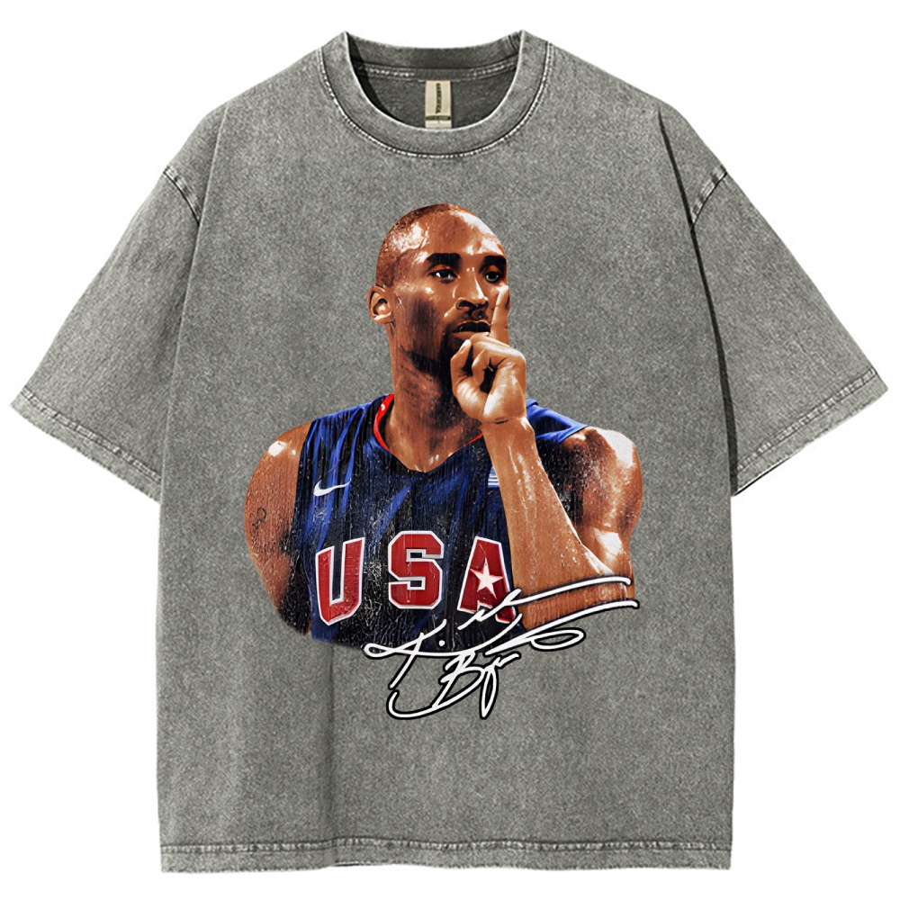 Unisex Fit Washed T-Shirt Graphic Kobe Bryant TEE