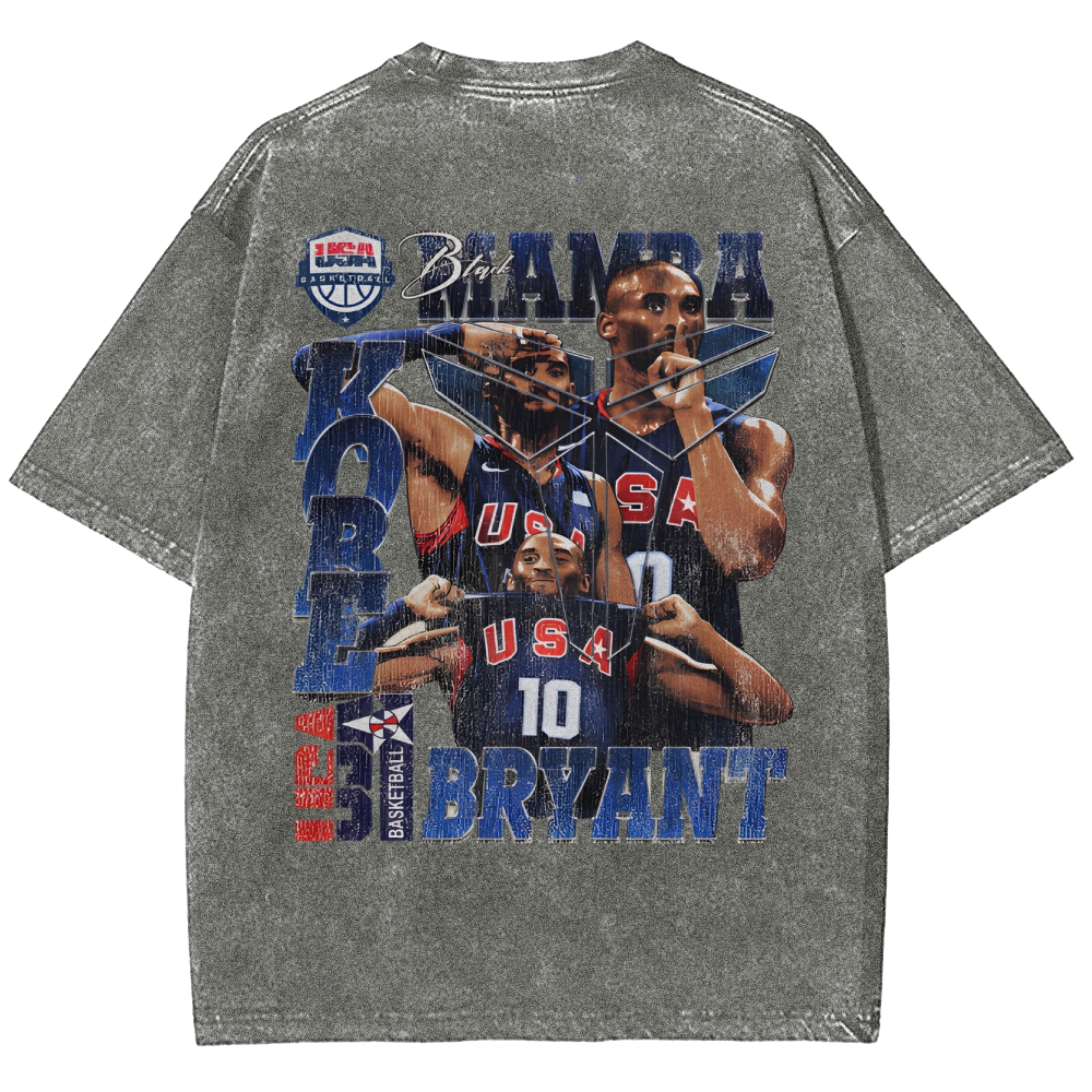 Unisex Fit Washed T-Shirt Graphic Kobe Bryant TEE