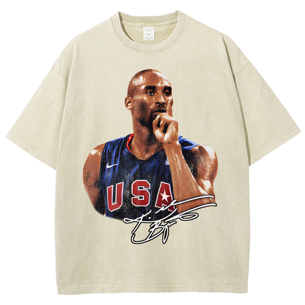 Unisex Fit Washed T-Shirt Graphic Kobe Bryant TEE