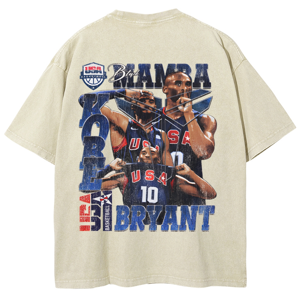 Unisex Fit Washed T-Shirt Graphic Kobe Bryant TEE