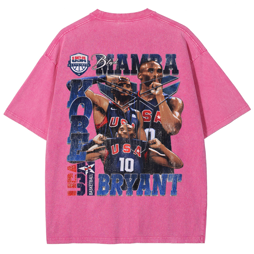 Unisex Fit Washed T-Shirt Graphic Kobe Bryant TEE