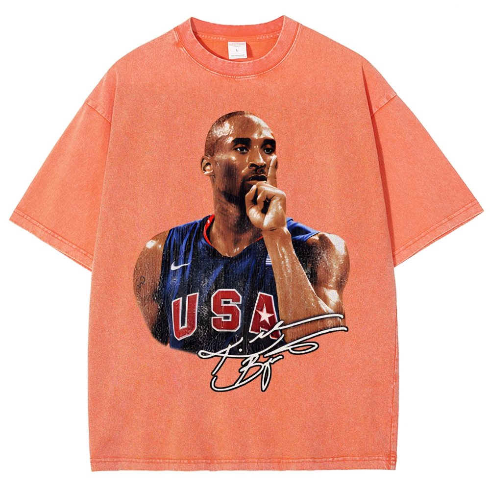 Unisex Fit Washed T-Shirt Graphic Kobe Bryant TEE