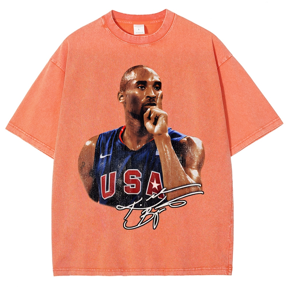 Unisex Fit Washed T-Shirt Graphic Kobe Bryant TEE