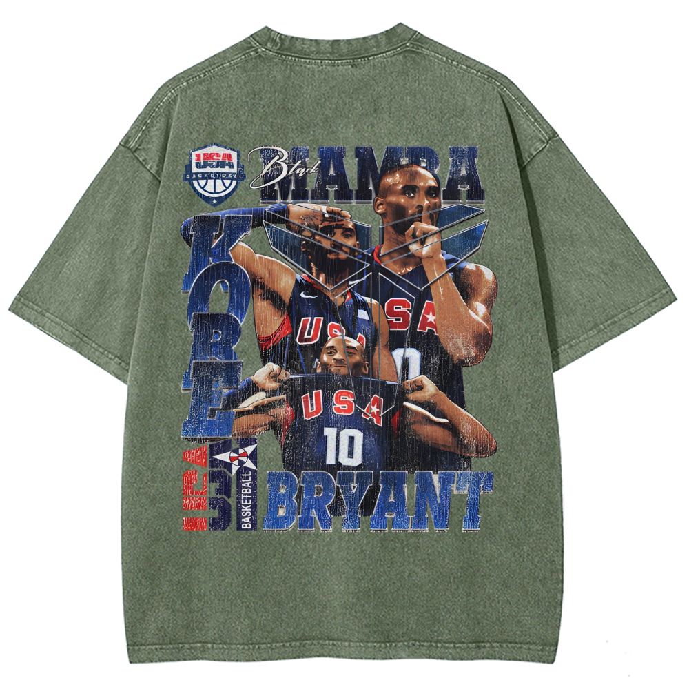 Unisex Fit Washed T-Shirt Graphic Kobe Bryant TEE