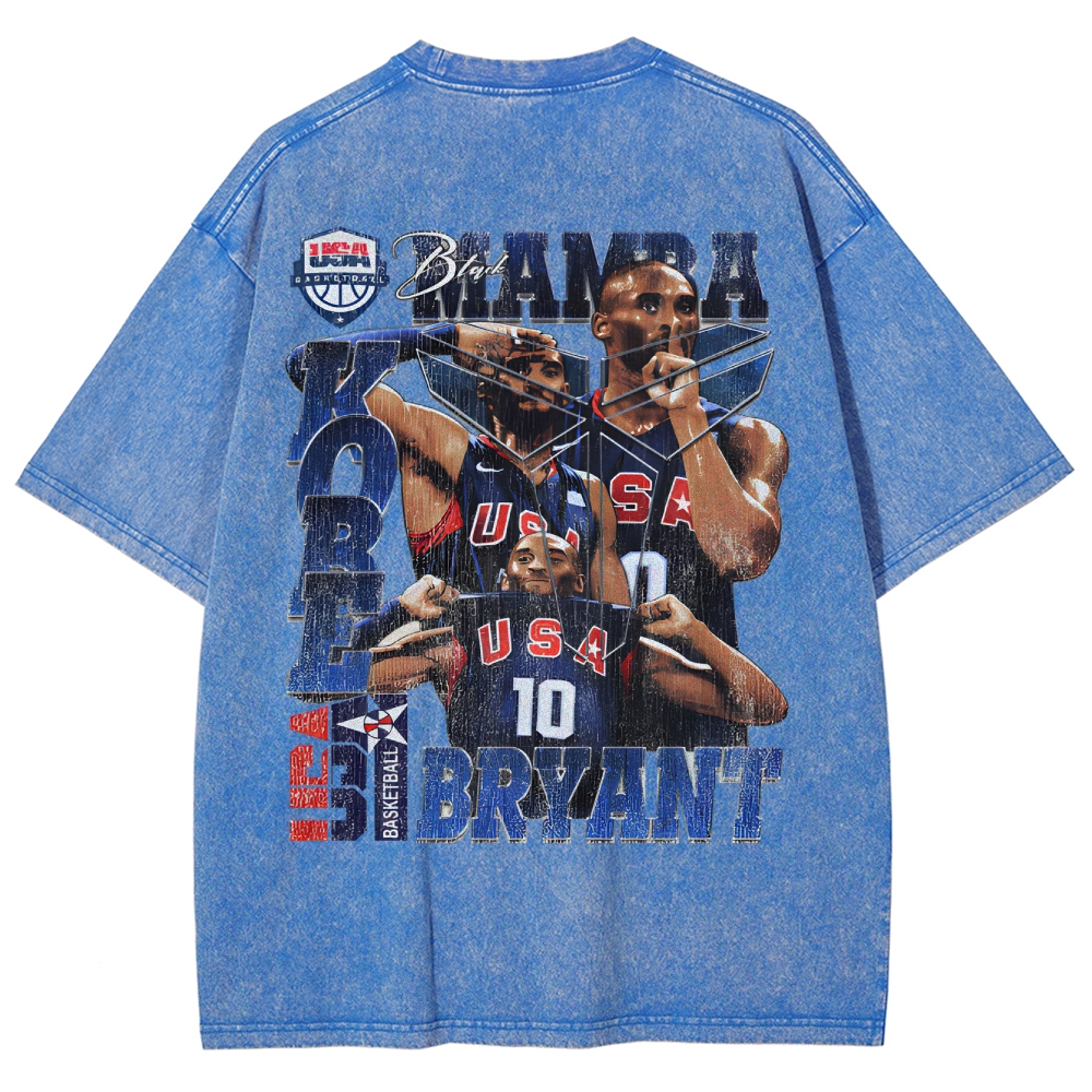 Unisex Fit Washed T-Shirt Graphic Kobe Bryant TEE
