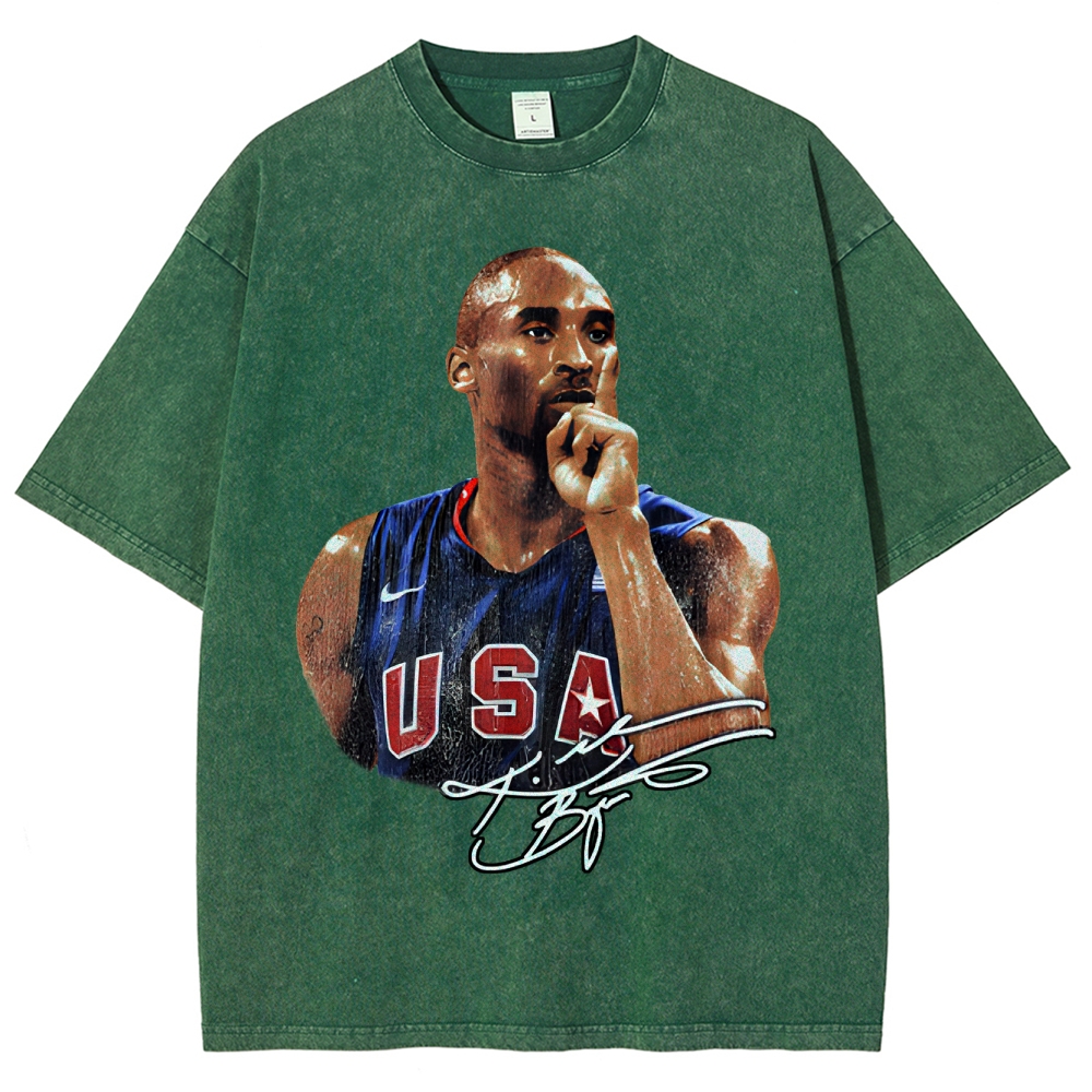 Unisex Fit Washed T-Shirt Graphic Kobe Bryant TEE