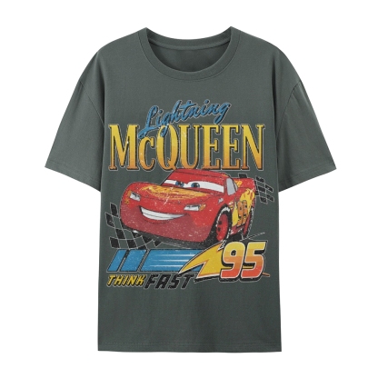 Unisex Fit Cotton T-Shirt LIGHTNING MCQUEEN VINTAGE TEE