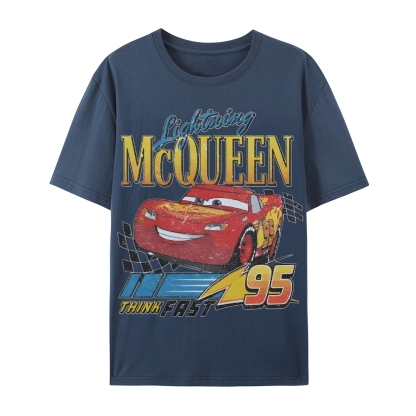 Unisex Fit Cotton T-Shirt LIGHTNING MCQUEEN VINTAGE TEE