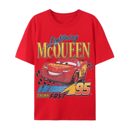 Unisex Fit Cotton T-Shirt LIGHTNING MCQUEEN VINTAGE TEE