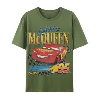 Unisex Fit Cotton T-Shirt LIGHTNING MCQUEEN VINTAGE TEE