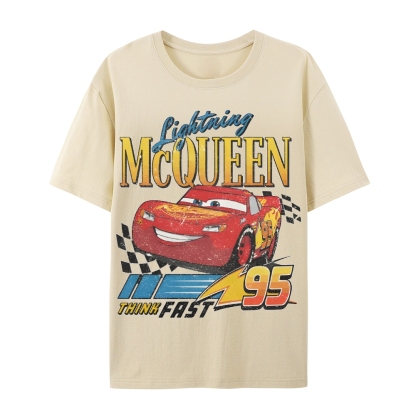 Unisex Fit Cotton T-Shirt LIGHTNING MCQUEEN VINTAGE TEE