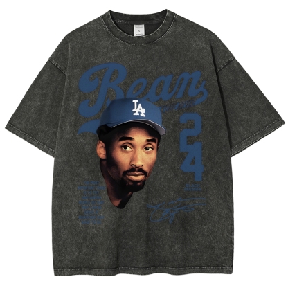 Kobe Bryant 24 Tee Mamba Mentality Unisex Washed Cotton T-shirts