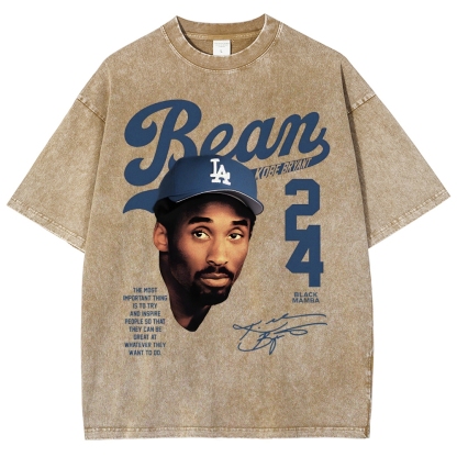 Kobe Bryant 24 Tee Mamba Mentality Unisex Washed Cotton T-shirts