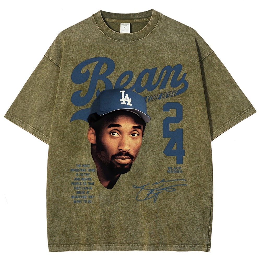 Kobe Bryant 24 Tee Mamba Mentality Unisex Washed Cotton T-shirts