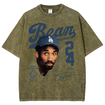 Kobe Bryant 24 Tee Mamba Mentality Unisex Washed Cotton T-shirts