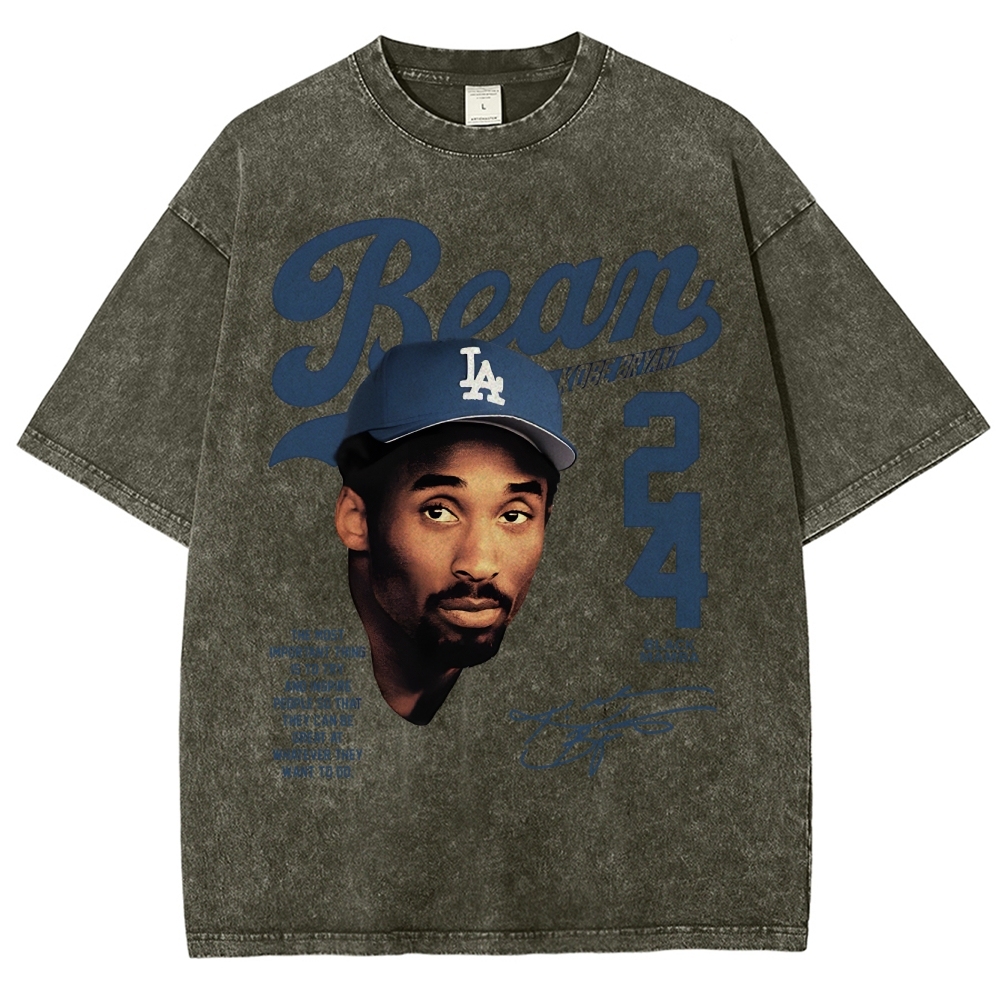 Kobe Bryant 24 Tee Mamba Mentality Unisex Washed Cotton T-shirts