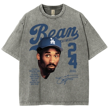Kobe Bryant 24 Tee Mamba Mentality Unisex Washed Cotton T-shirts