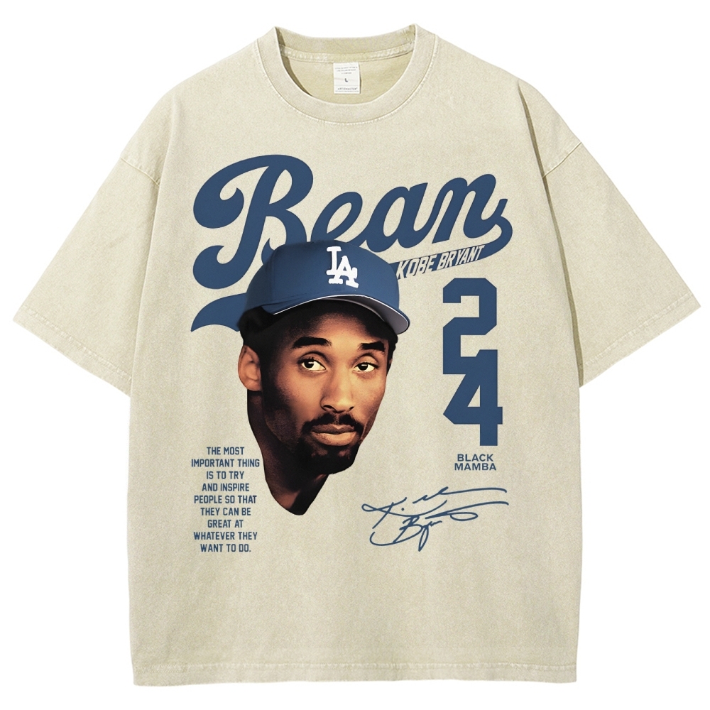 Kobe Bryant 24 Tee Mamba Mentality Unisex Washed Cotton T-shirts