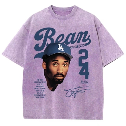 Kobe Bryant 24 Tee Mamba Mentality Unisex Washed Cotton T-shirts