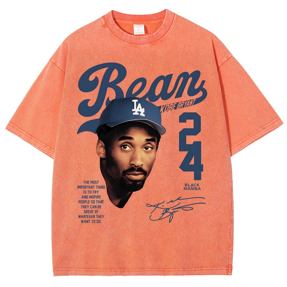 Kobe Bryant 24 Tee Mamba Mentality Unisex Washed Cotton T-shirts