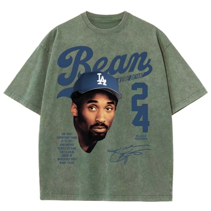 Kobe Bryant 24 Tee Mamba Mentality Unisex Washed Cotton T-shirts